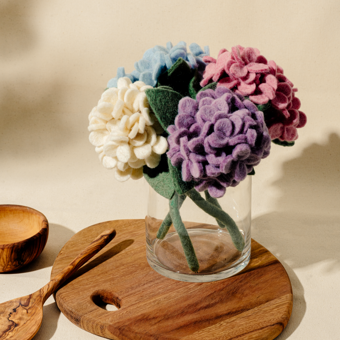 Felt Hydrangea Flower: Periwinkle