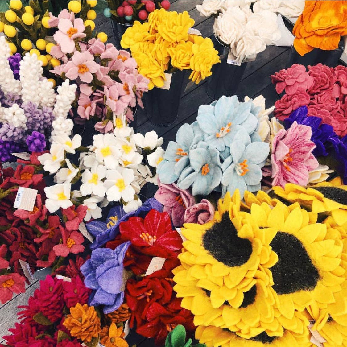 Felt Wildflowers: White