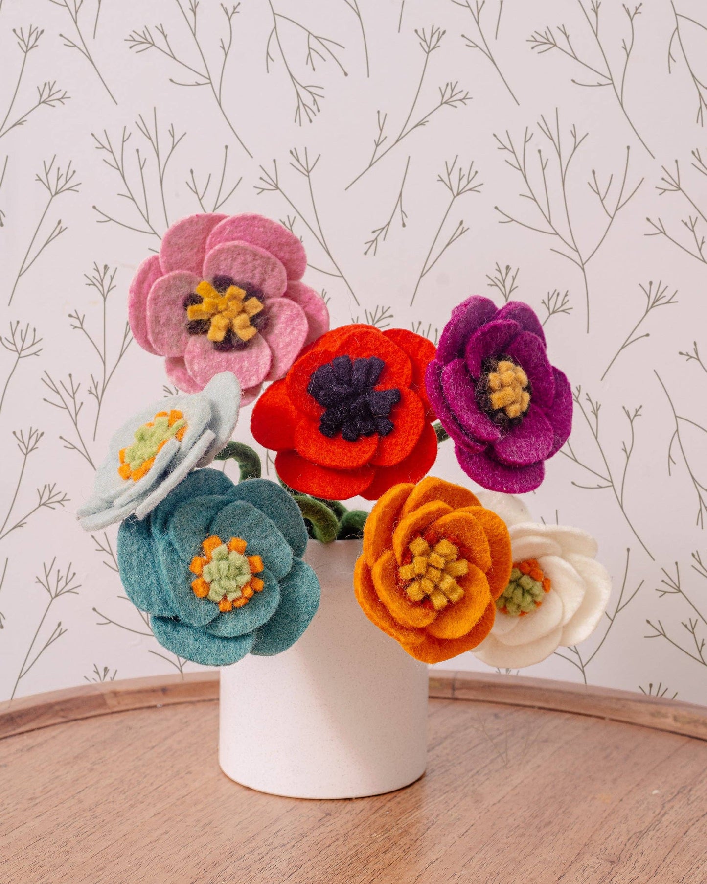 Felt Poppy Flower: Pink