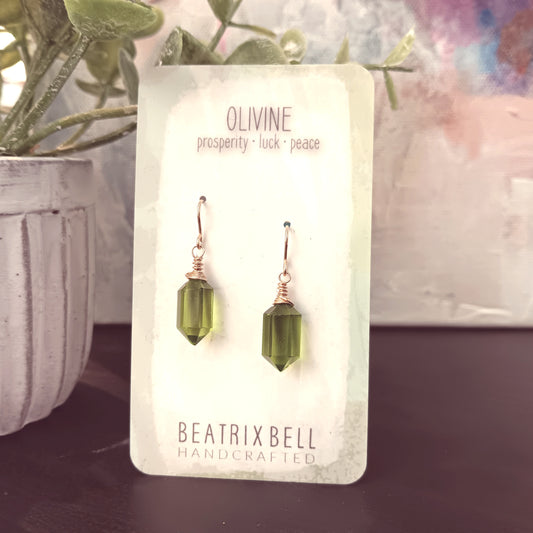 Hexa Gemstone Earrings, Choice of Gemstone