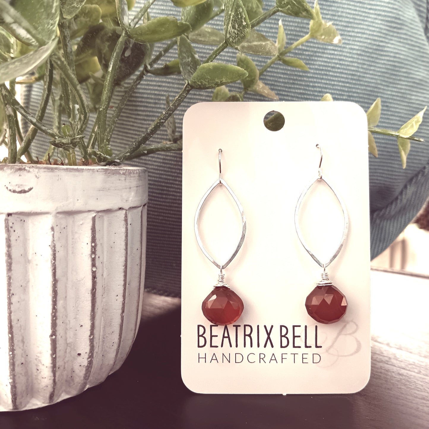 Sterling Silver Marquise Earrings | Assorted Gemstone
