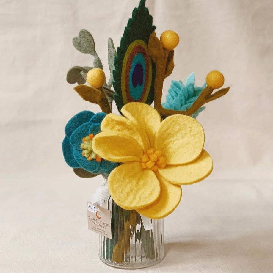 Felt Magnolia Flower: White