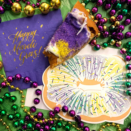 King Cake Letterpress Mardi Gras Card