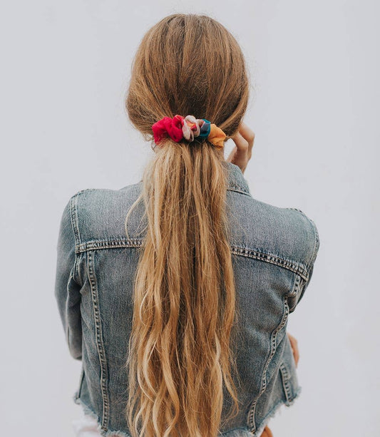 Scrunchies Set of 2 - Assorted Upcycled Sari Fabric