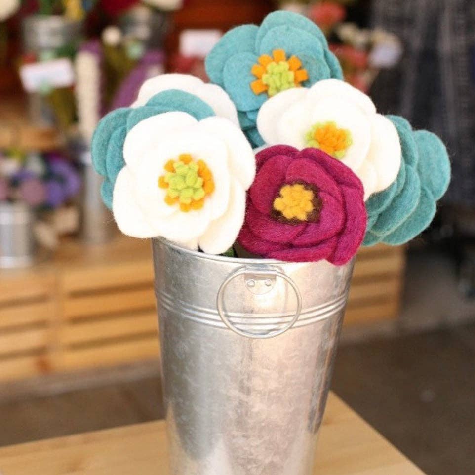 Felt Poppy Flower: Pink