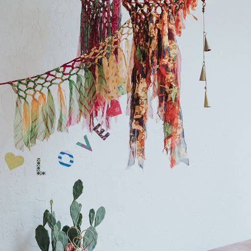 Macrame Upcycled Sari Hanging Garland Decoration