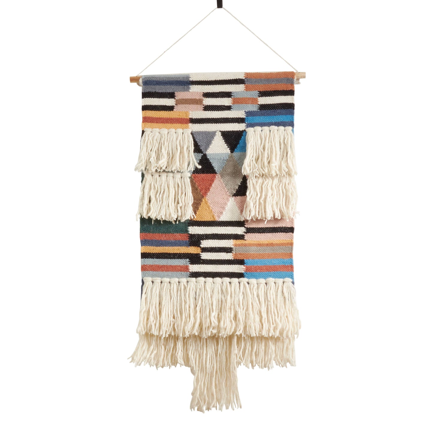 Textured Woven Wall Hanging - Colorful Design: Multi / 18"x40"
