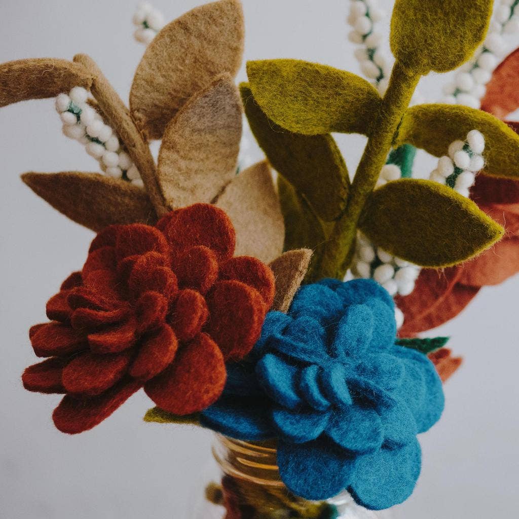 Felt Zinnia: Dusty Red