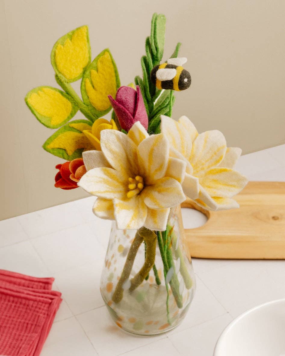 Felt Wildflowers: Ruby Red