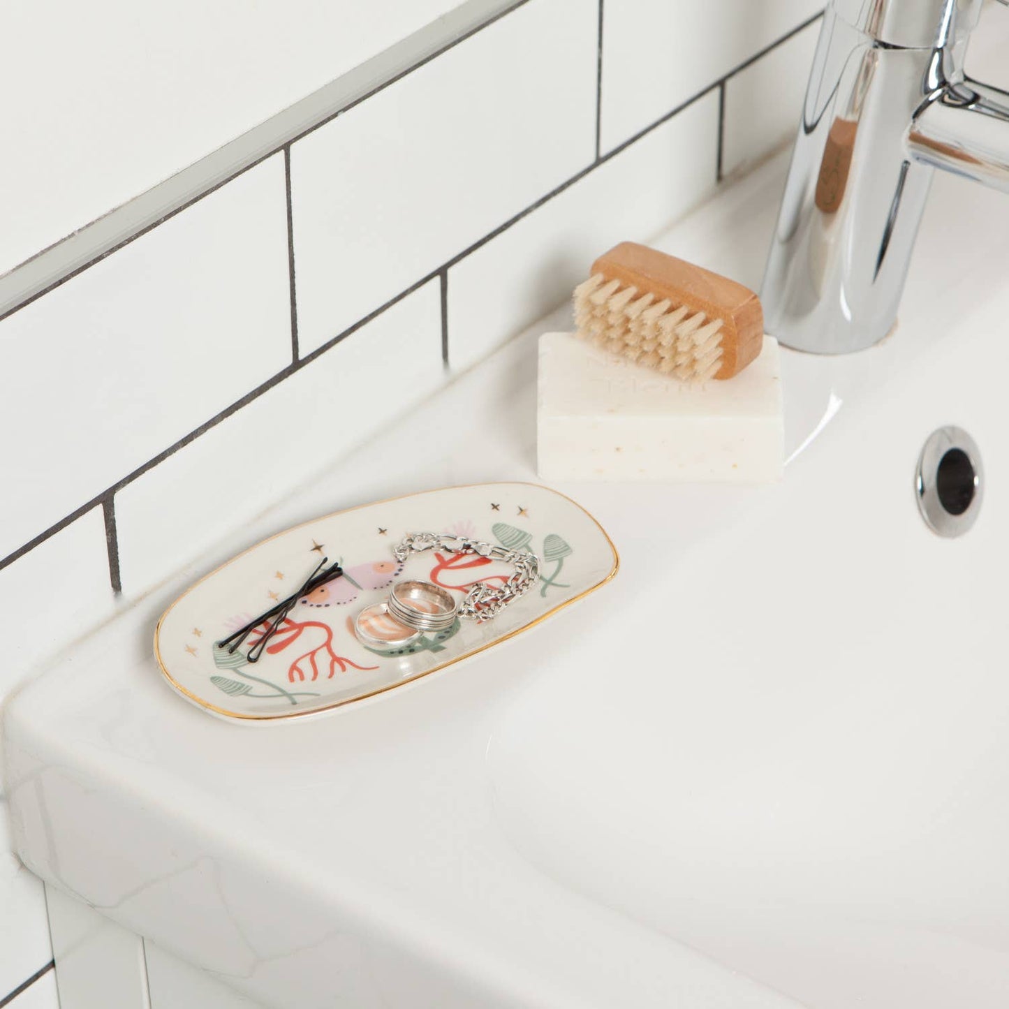 Danica Studio Far And Away Oval Shaped Ceramic Trinket Tray