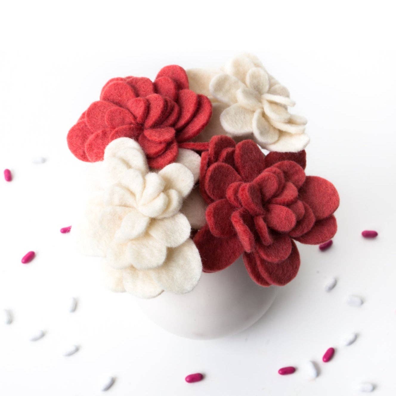 Felt Zinnia: Dusty Red