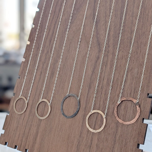 Assorted Mixed Metal Hoop Necklaces