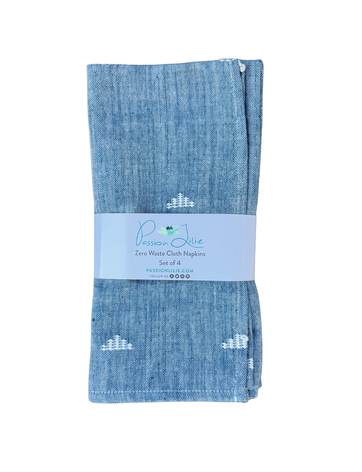 Cloth Napkins- Jamdani Blue - Set of 4 - Passion Lilie - Fair Trade - Sustainable Fashion