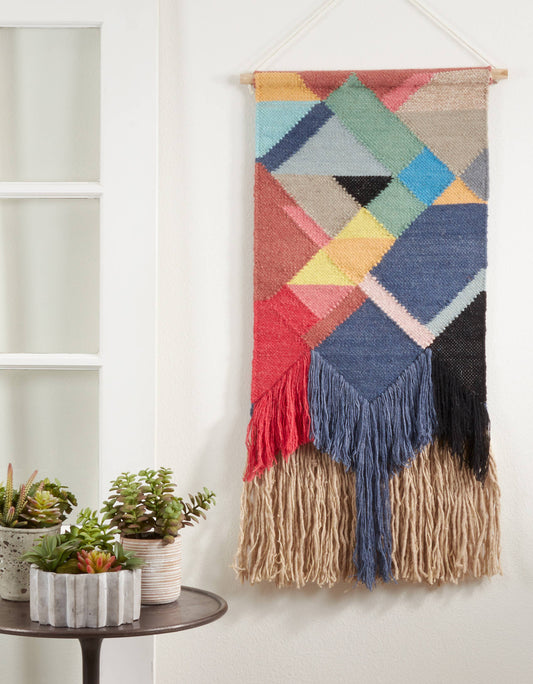 Textured Woven Wall Hanging - Burst of Color: Multi / 18"x40"
