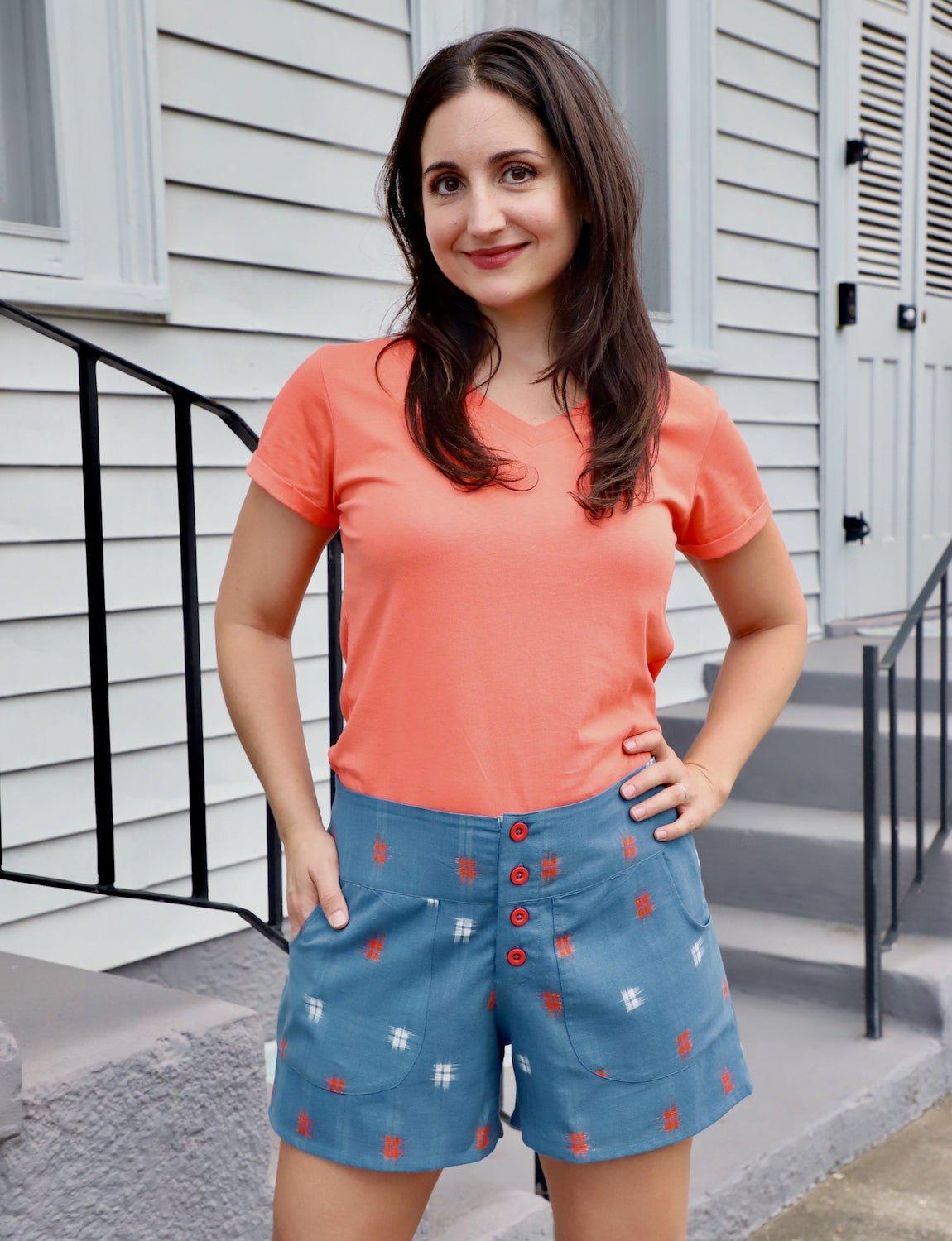 Azure Wash Organic Cotton Shorts - Passion Lilie