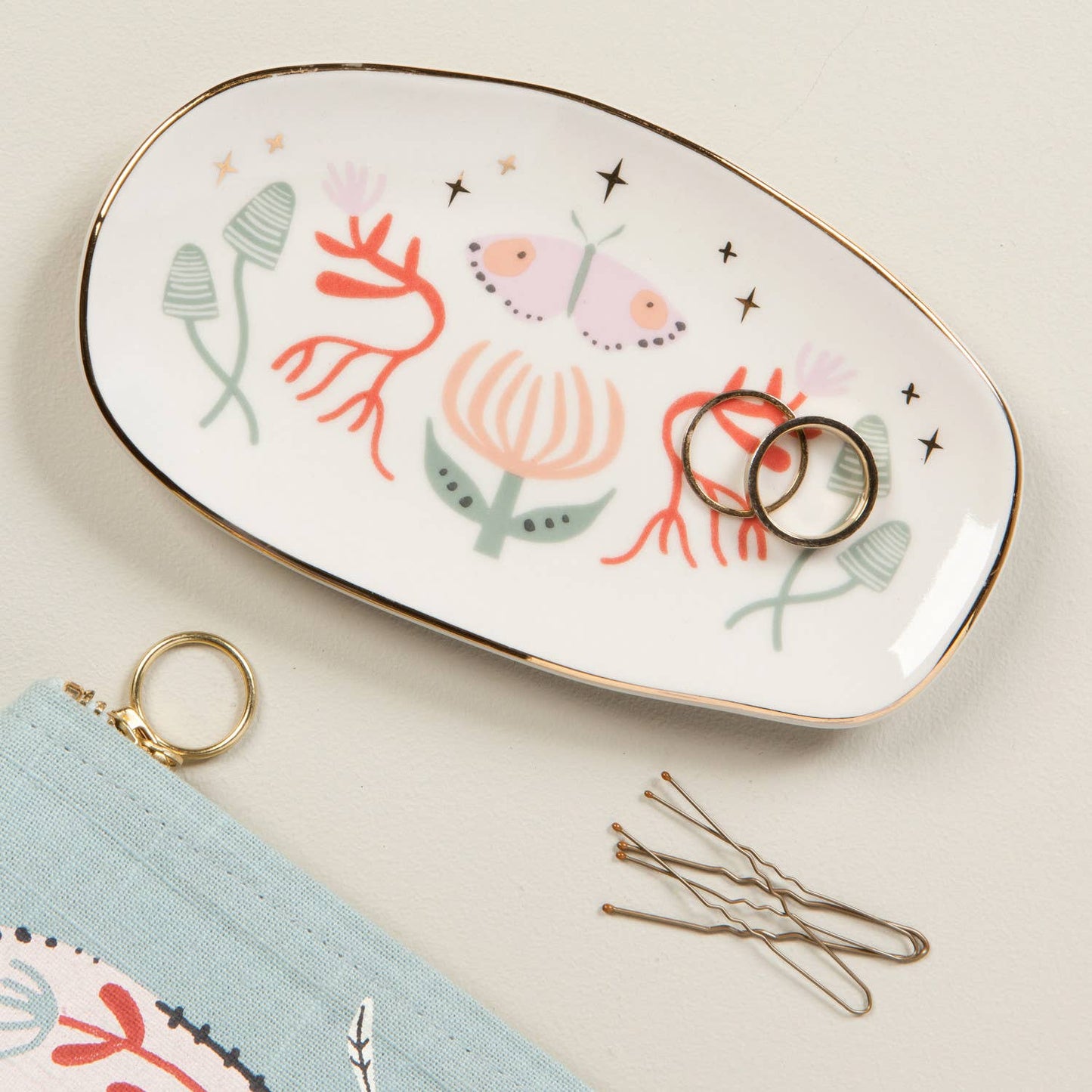 Danica Studio Far And Away Oval Shaped Ceramic Trinket Tray