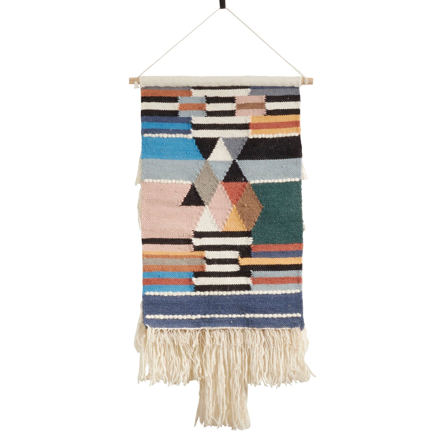 Textured Woven Wall Hanging - Colorful Design: Multi / 18"x40"