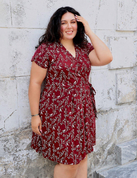 Cardinal Organic Wrap Dress - Passion Lilie