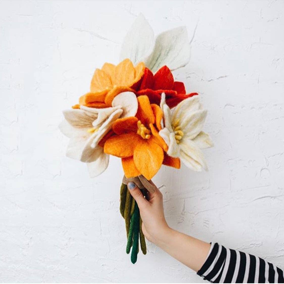 Felt Wildflowers: Ruby Red