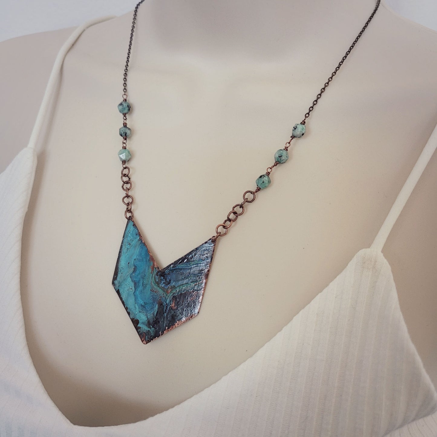 Chevron Patina Amazonite Necklace