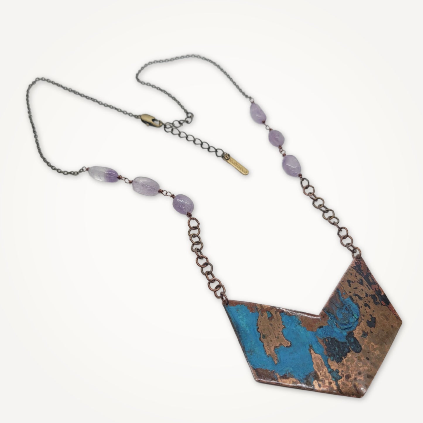 Chevron Patina Amethyst Necklace