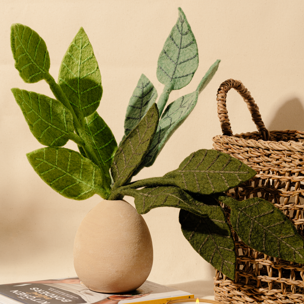 Felt Ash Leaf: Soft Green