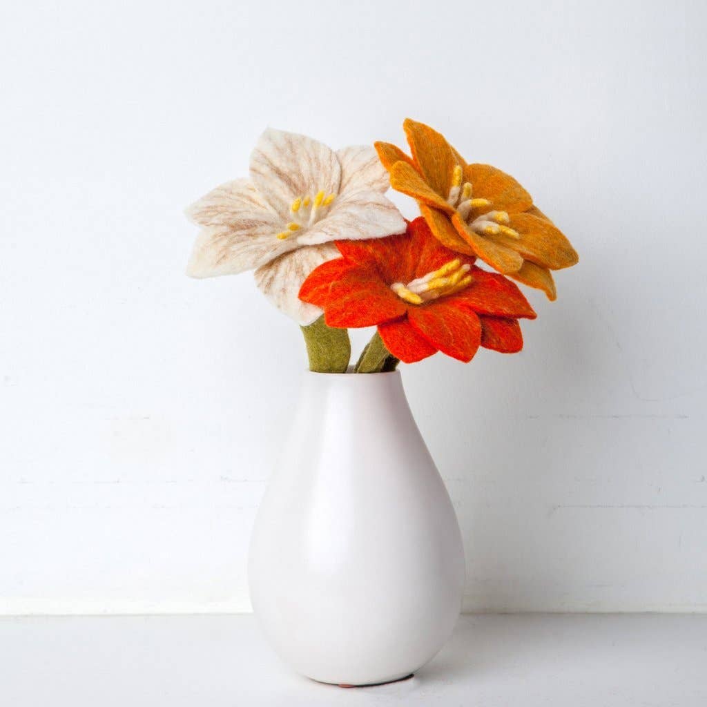 Felt Wildflowers: White