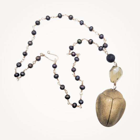 Egyptian Revival Scarab Necklace