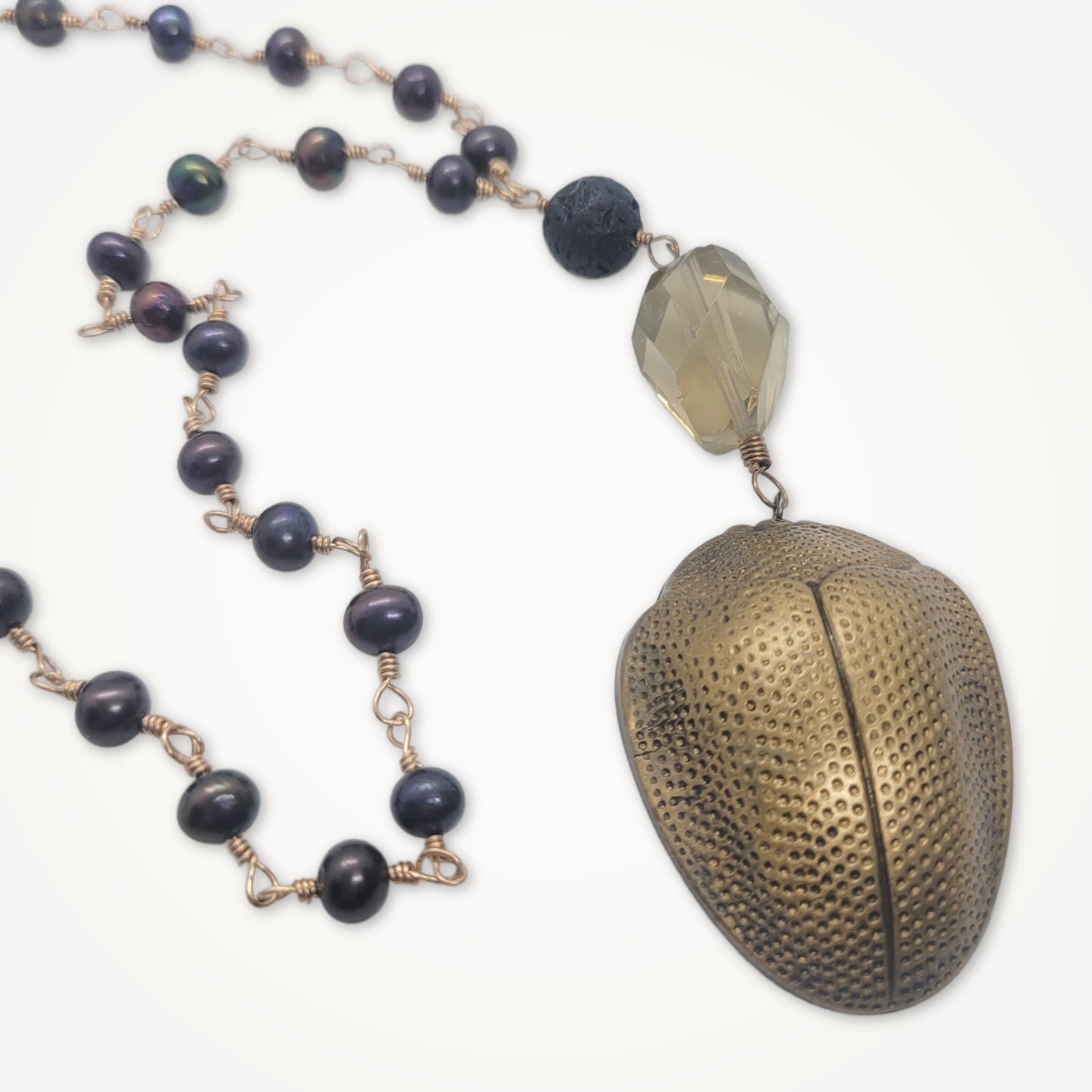 Egyptian Revival Scarab Necklace