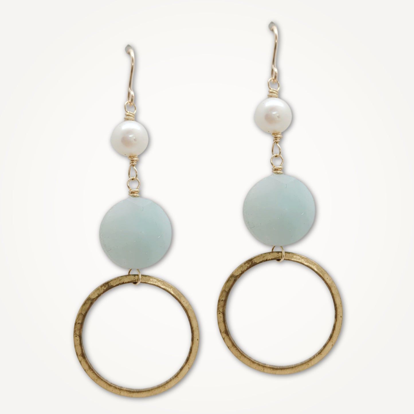 Estelle Earrings | Pearl, Amazonite