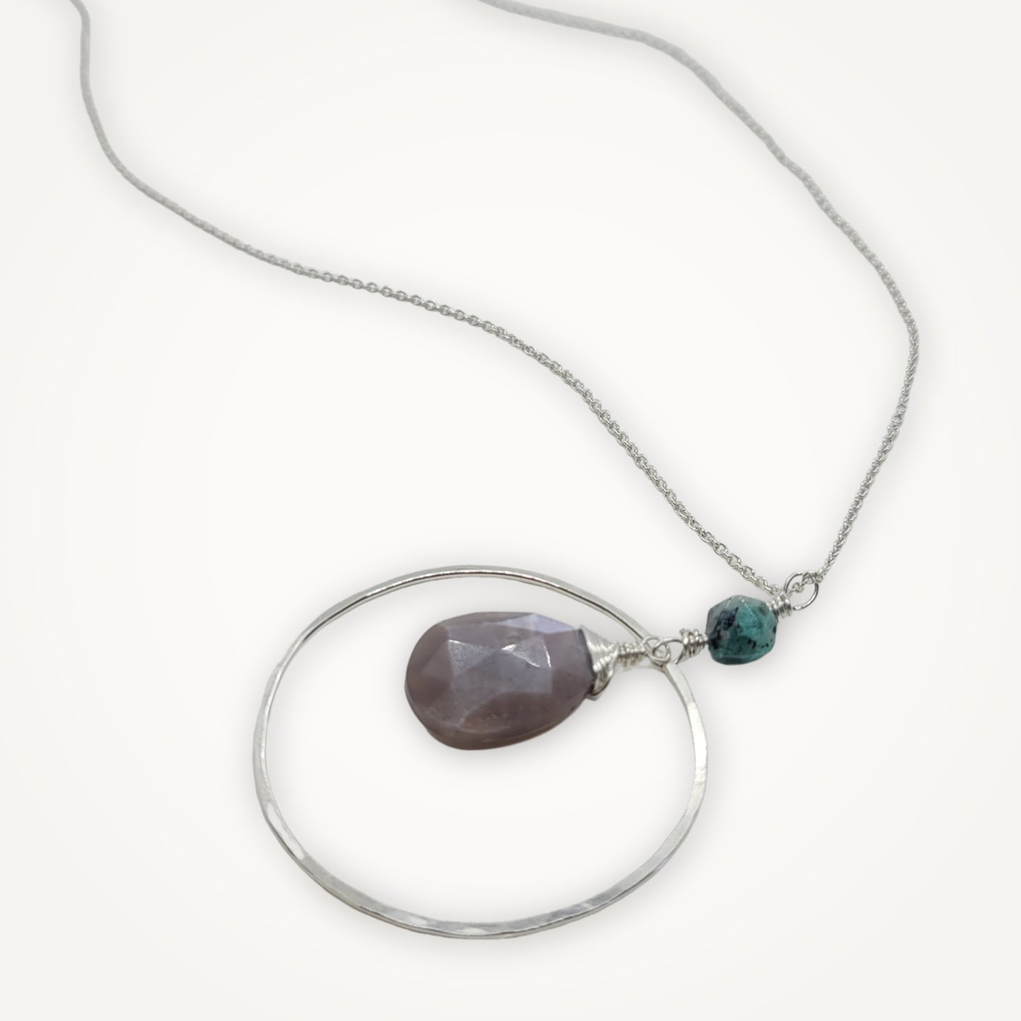 Brown Moonstone Necklace | Sterling Silver Handcrafted Jewelry