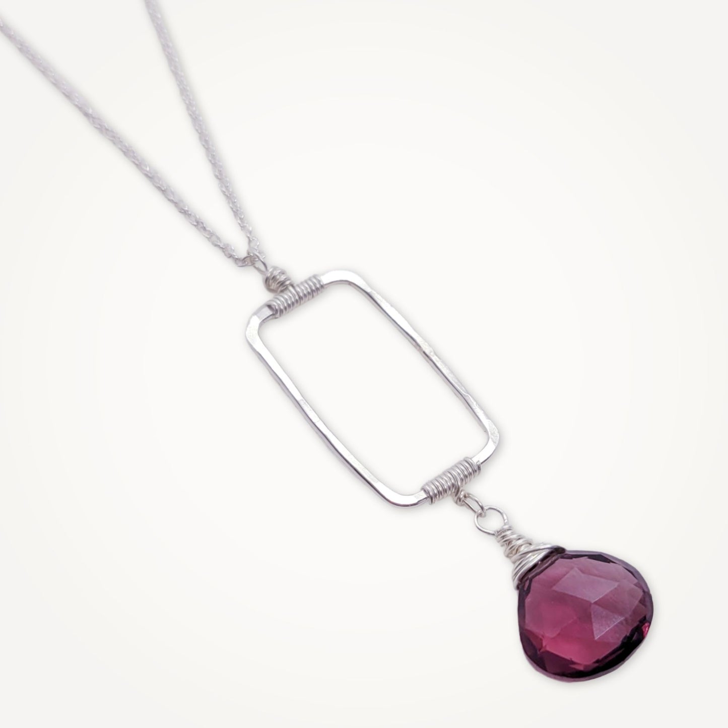 Amethyst Petite Rectangle Necklace