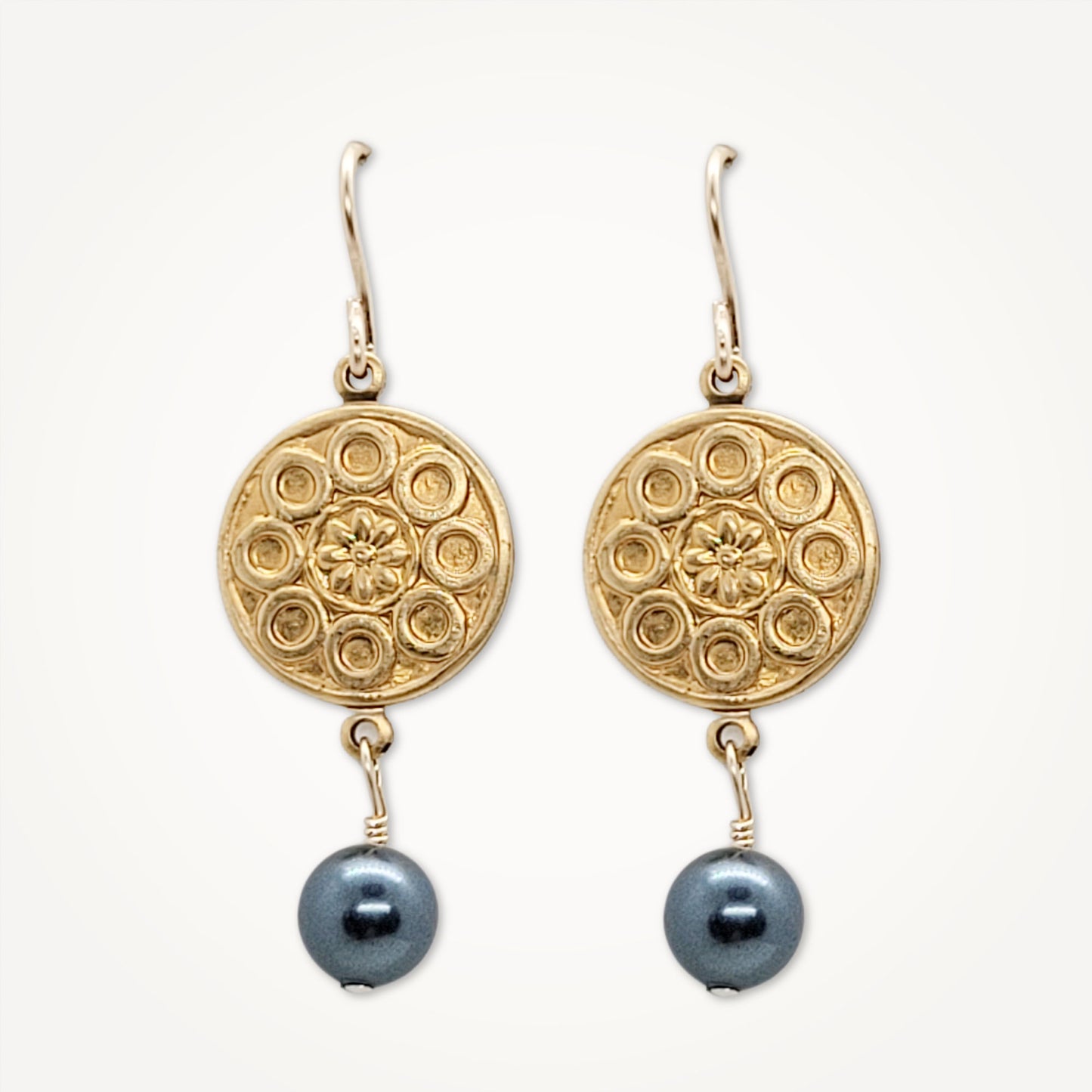 Medallion Pearl Earrings | Assorted Colors