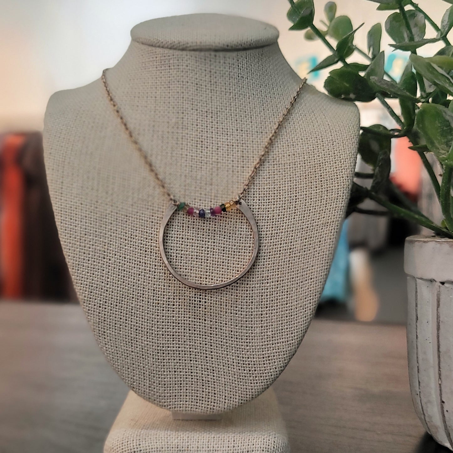 Horse Shoe Sapphire Necklace