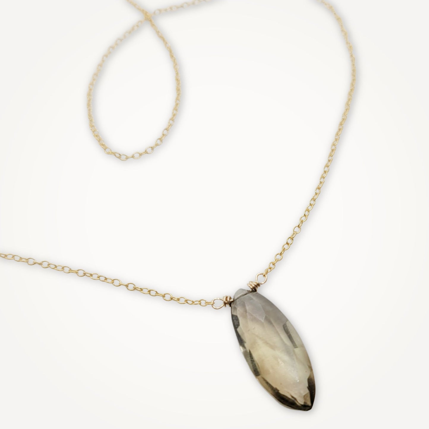 Navette Smoke Quartz Necklace