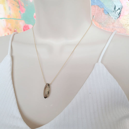 Navette Smoke Quartz Necklace