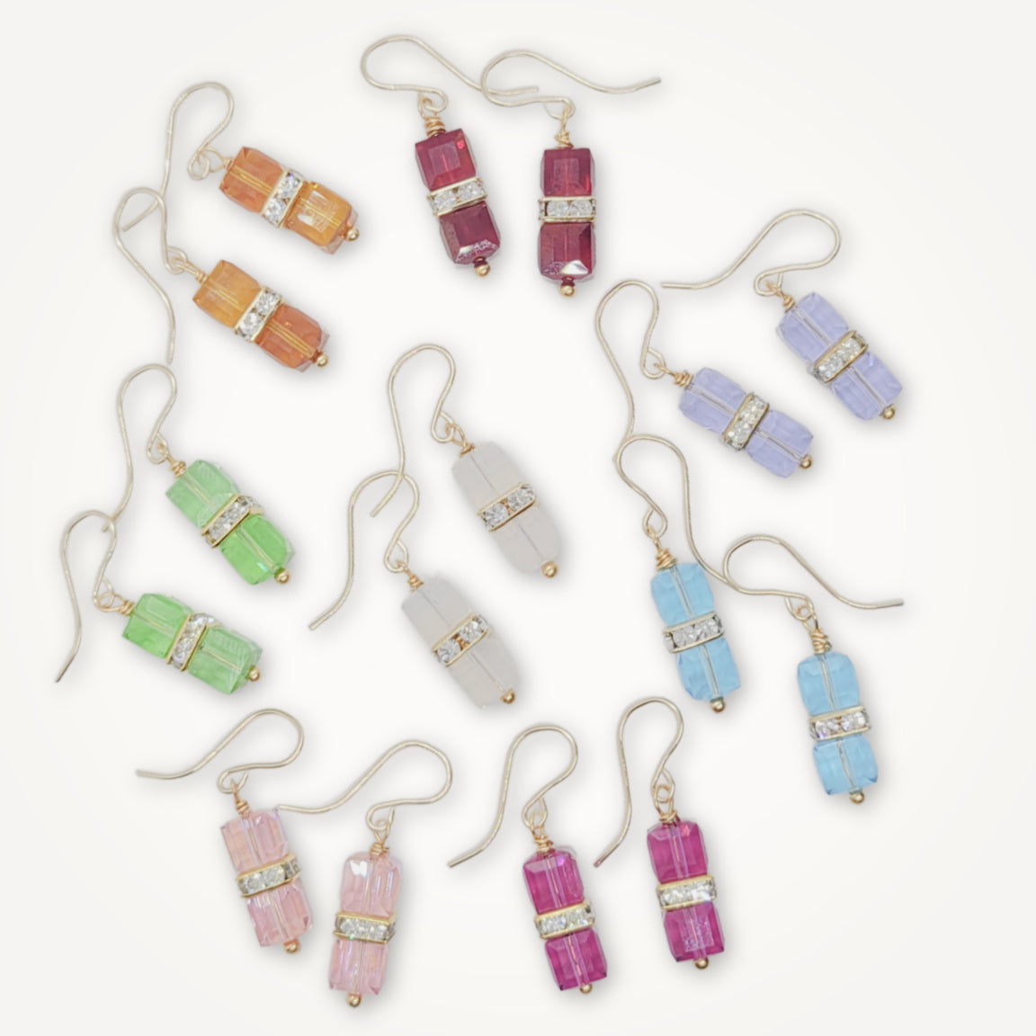 Swarovski Cube Birthstone Earrings