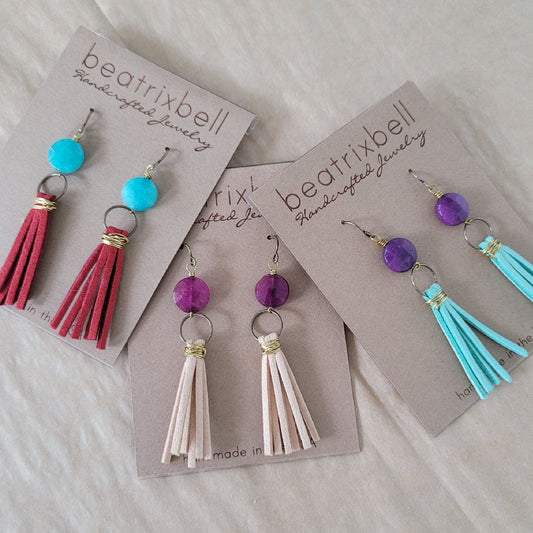 Jade & Suede Earrings