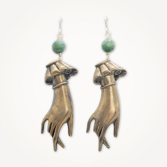 Ghostly Victorian Hand Earrings