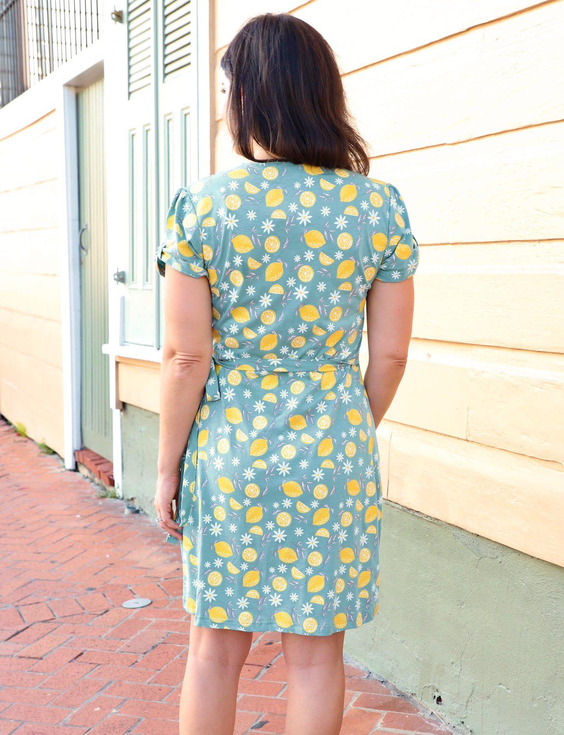 Zesty Lemon Organic Wrap Dress - Passion Lilie