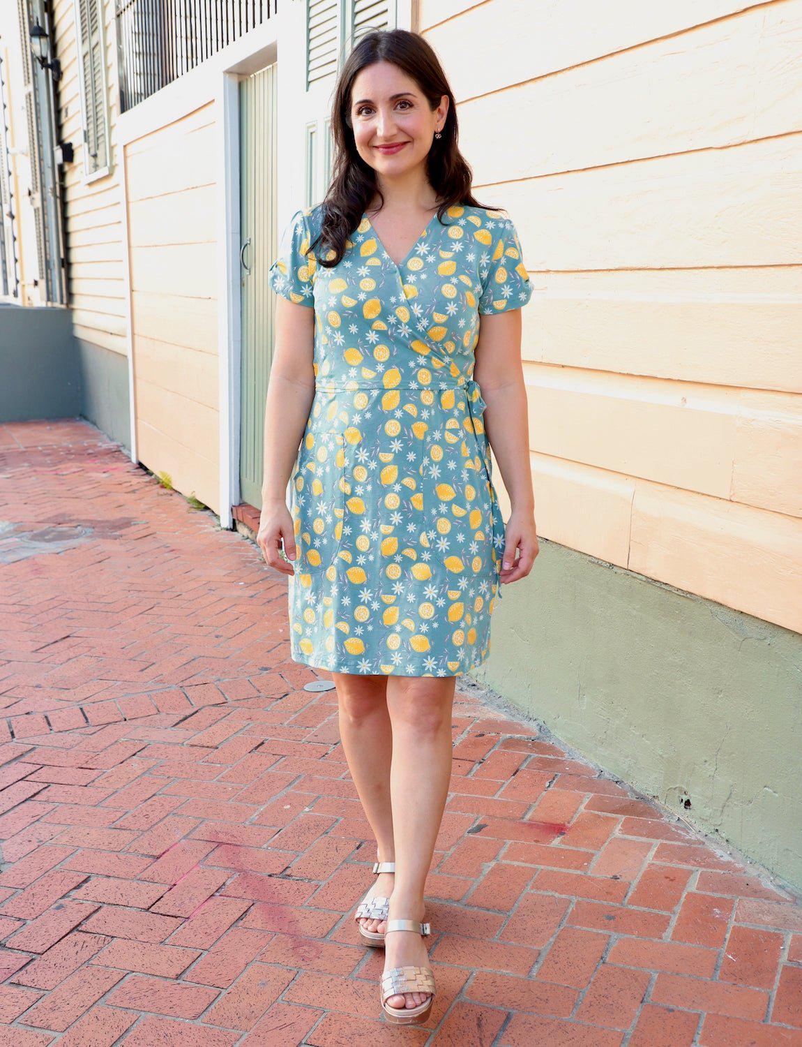 Zesty Lemon Organic Wrap Dress - Passion Lilie