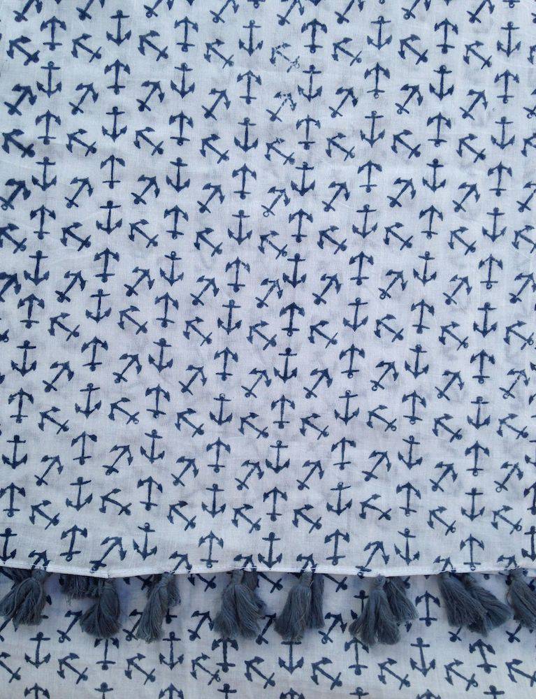 Anchor Blue Scarf - Passion Lilie - Fair Trade - Sustainable Fashion