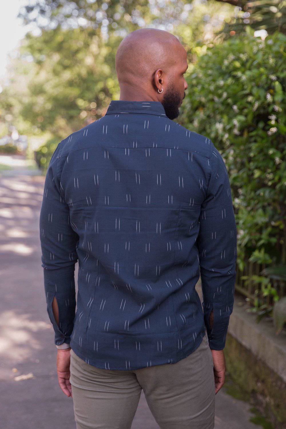 Admiral Ikat Men's Button Down Shirt - Passion Lilie - Fair Trade - Sustainable Fashion