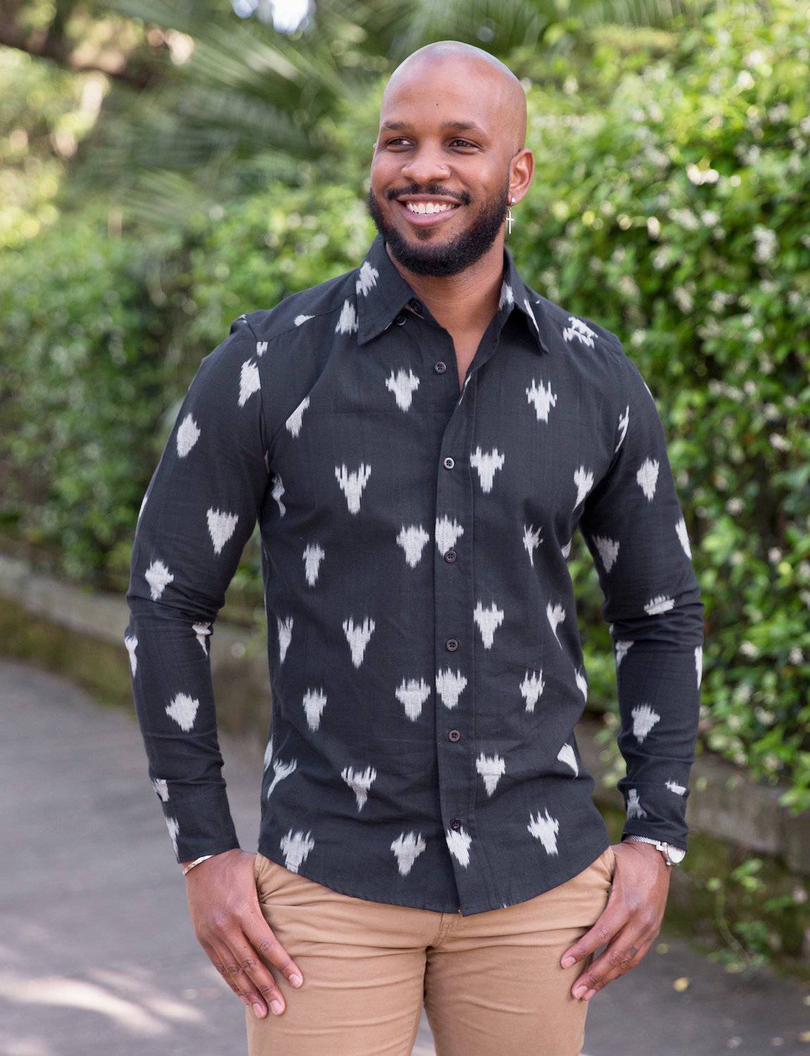 Leo Ikat Men's Button Down Shirt - Passion Lilie - Fair Trade - Sustainable Fashion