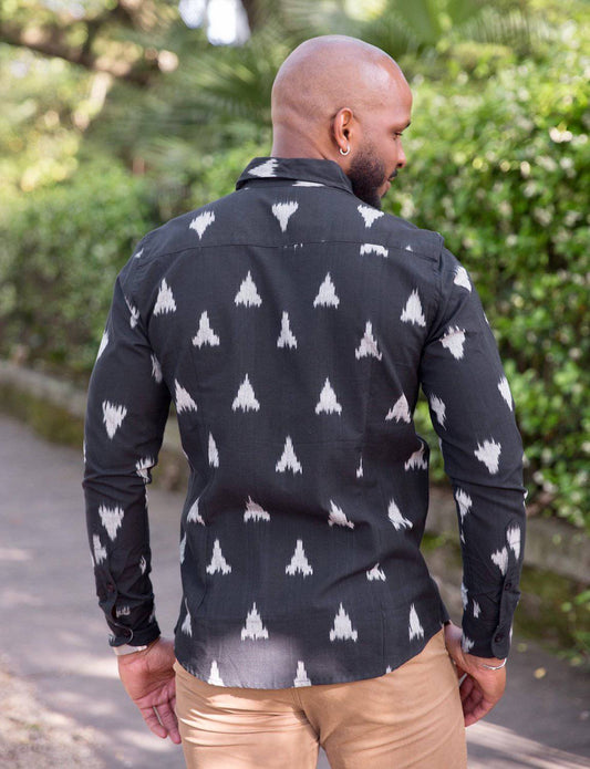 Leo Ikat Men's Button Down Shirt - Passion Lilie - Fair Trade - Sustainable Fashion