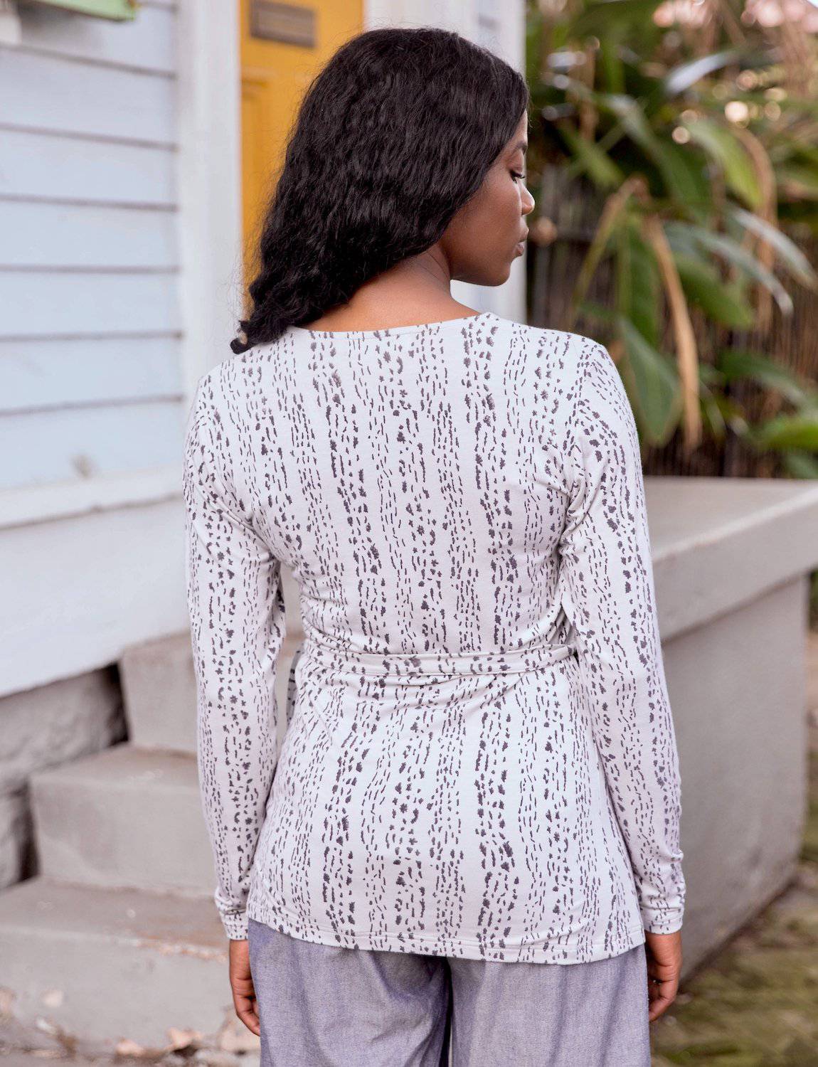 Marble Organic Modal Wrap Top - Passion Lilie - Fair Trade - Sustainable Fashion