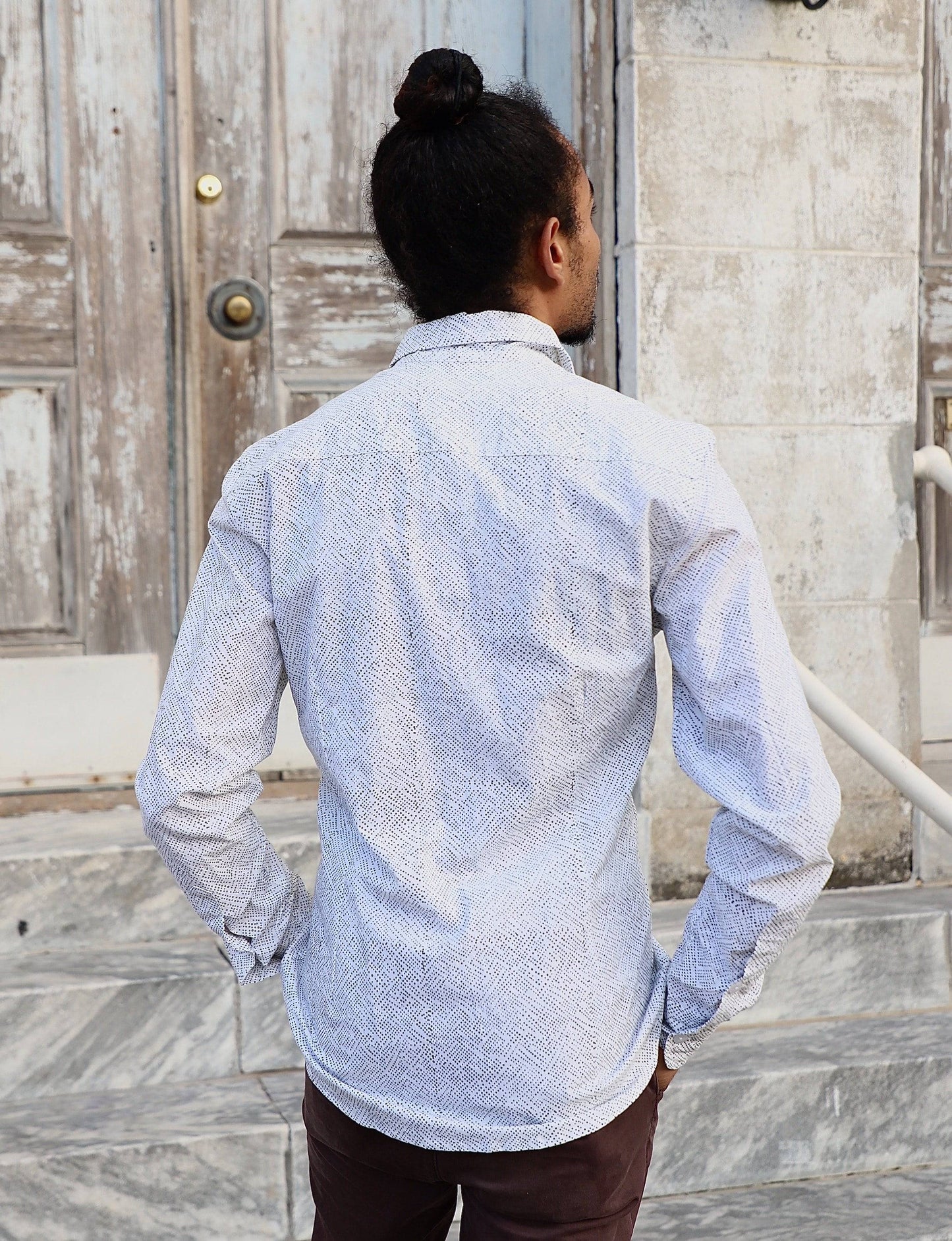 Avery Men's Button Down Shirt - Organic Cotton - Passion Lilie - Fair Trade - Sustainable Fashion