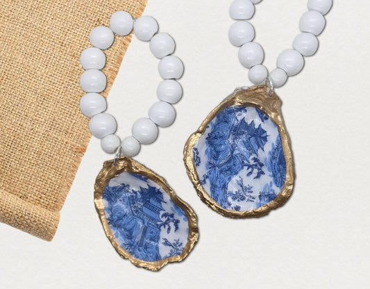 Oyster Shell Beaded Wine Bottle Charm