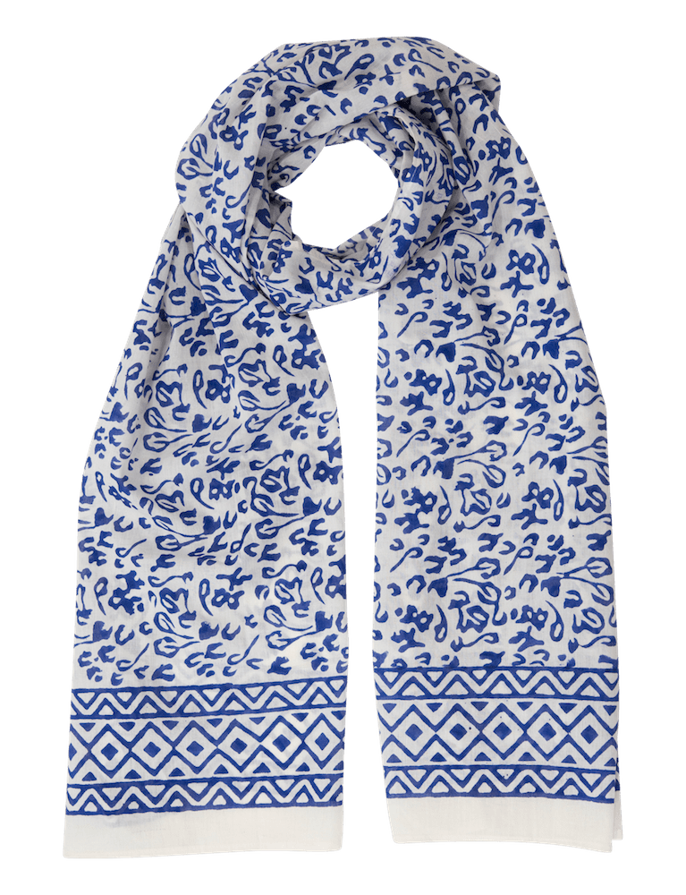 Bright Blue Abstract Scarf - Passion Lilie - Fair Trade - Sustainable Fashion