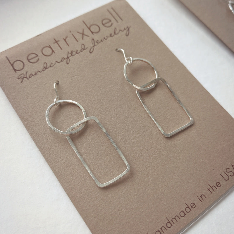 Hoop Rectangle Earrings